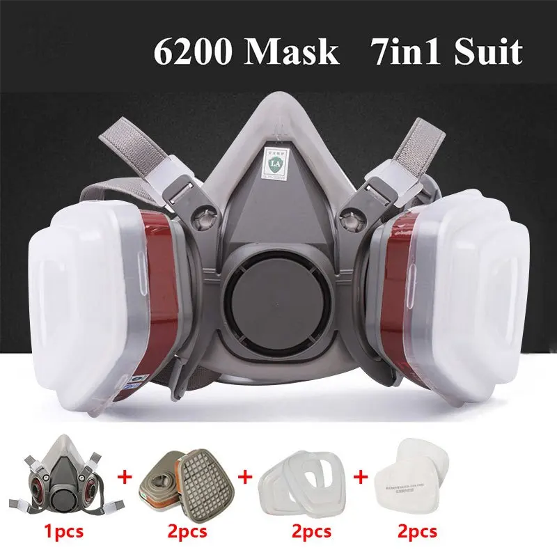 Respirator Half Face - 6200 7 in1 Gas Mask Gas-Proof