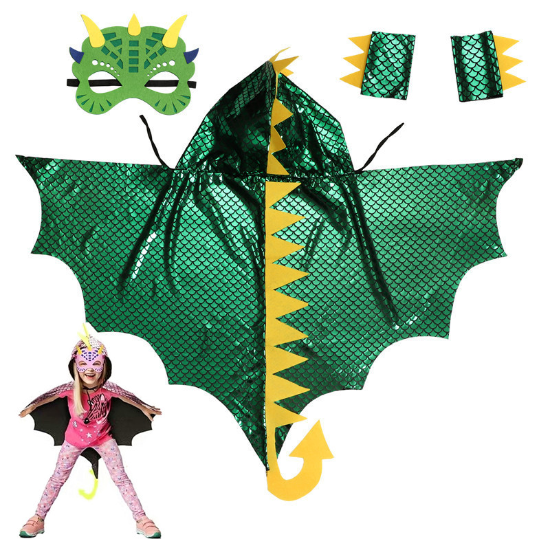 Child Green Dinosaur Cloak wit – обзор и цена Kids Face Mask