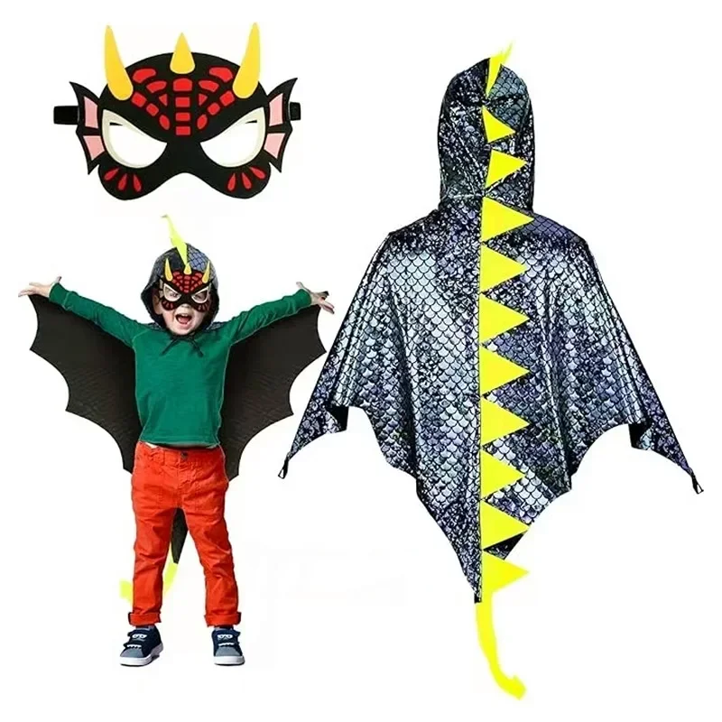 Child Green Dinosaur Cloak wit – обзор и цена Kids Face Mask