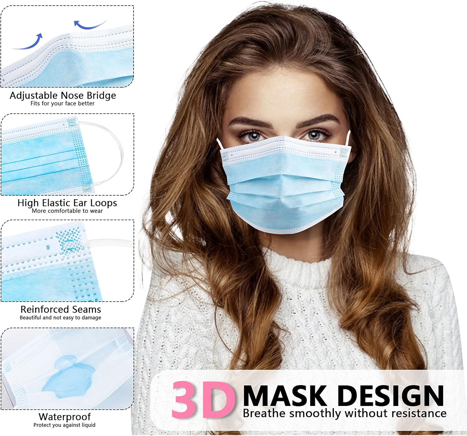 100pcs blue disposable protect – обзор и цена Disposable Mask Blue