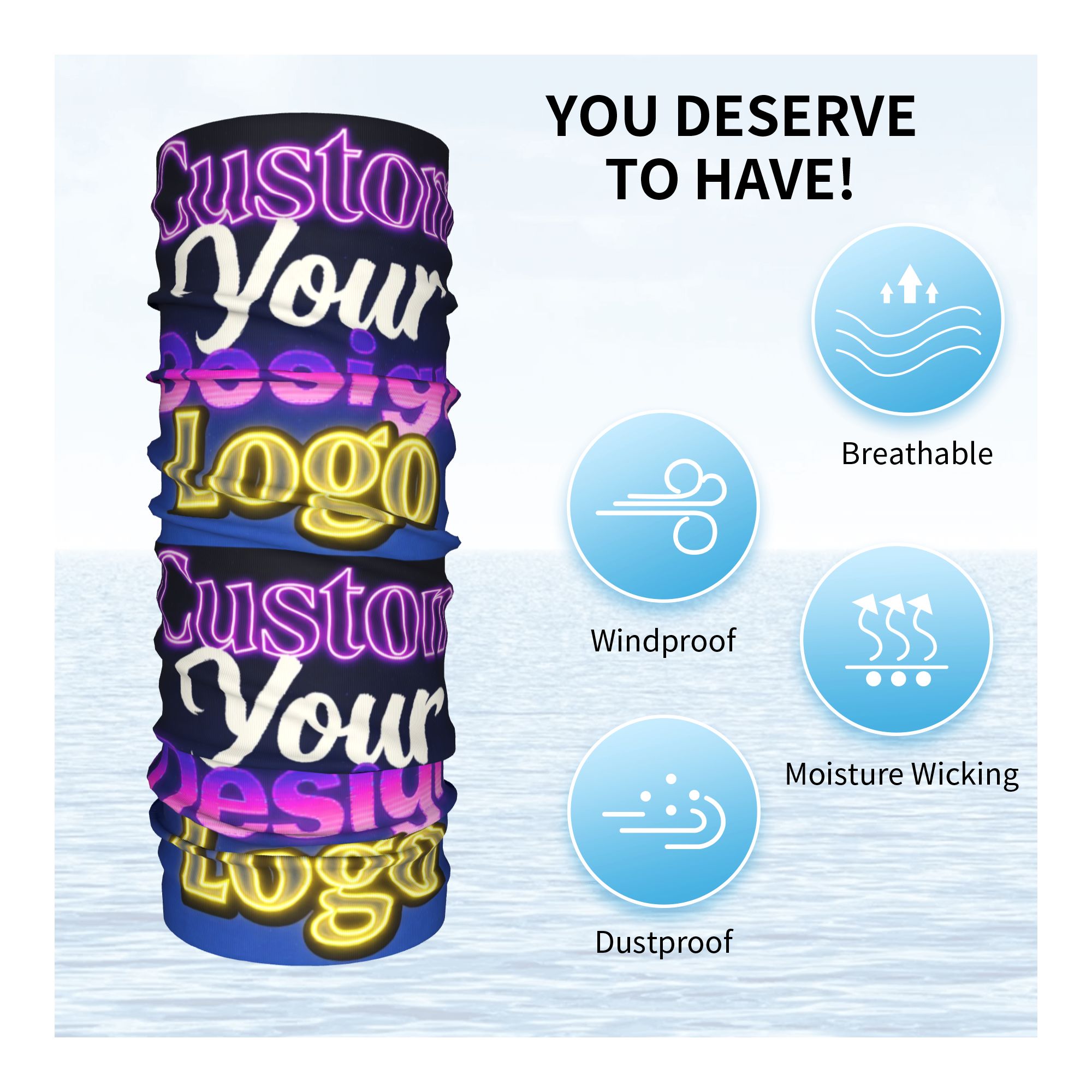 Custom Custom Your Design Logo – обзор и цена Neck Gaiter Face Cover