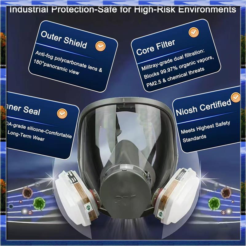 LJL Reusable Full Face Respira – обзор и цена Dust Mask Construction