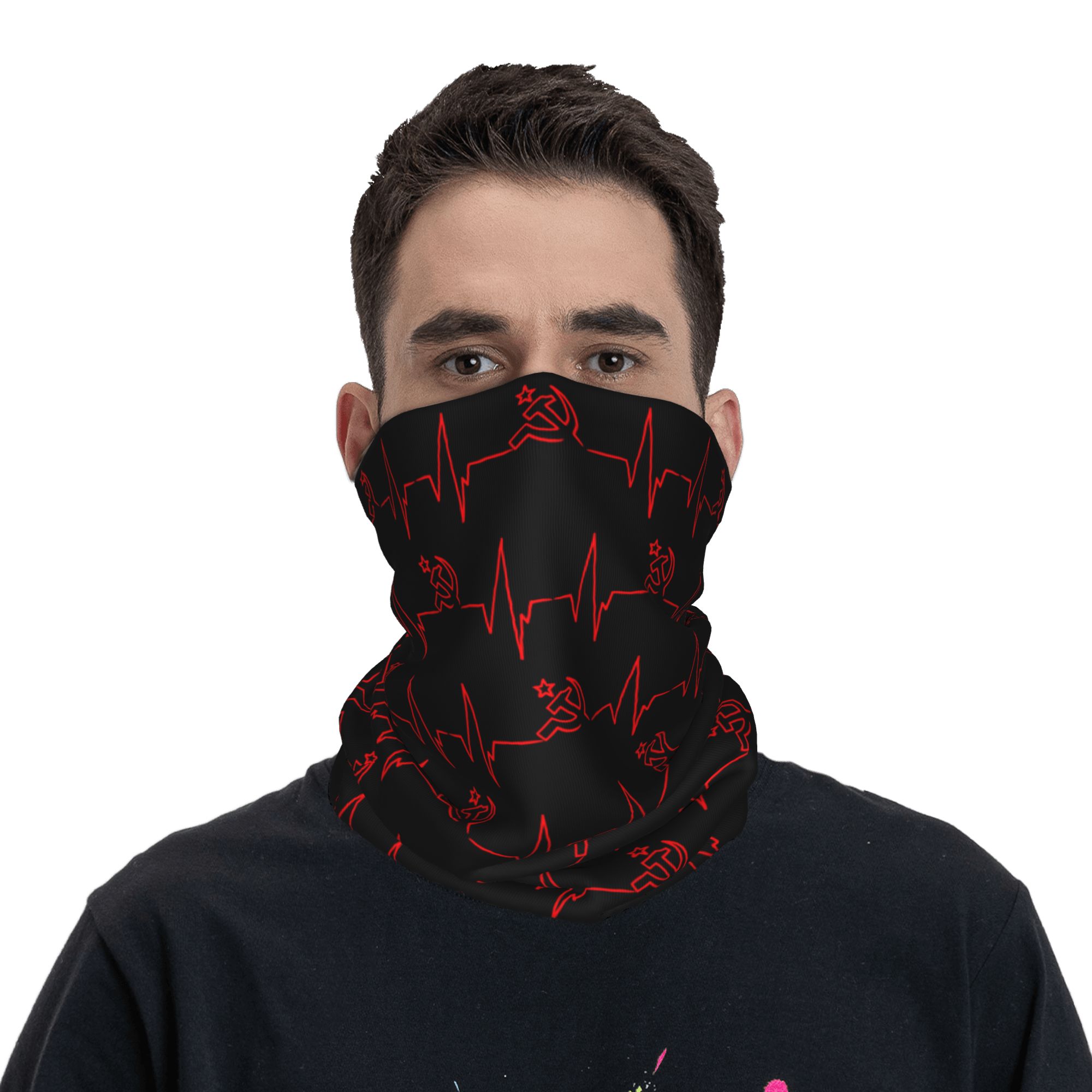 Custom Heartbeat Russian Flag  – обзор и цена Neck Gaiter Face Cover