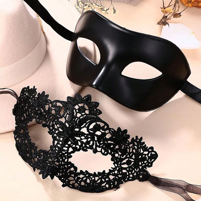 2pcs Elegant Black Lace Masque – обзор и цена Black Face Mask Pack