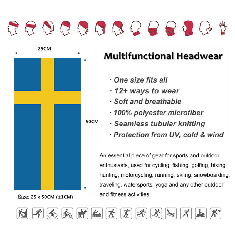 Sweden Flag Printed Bandana He – обзор и цена Neck Gaiter Face Cover