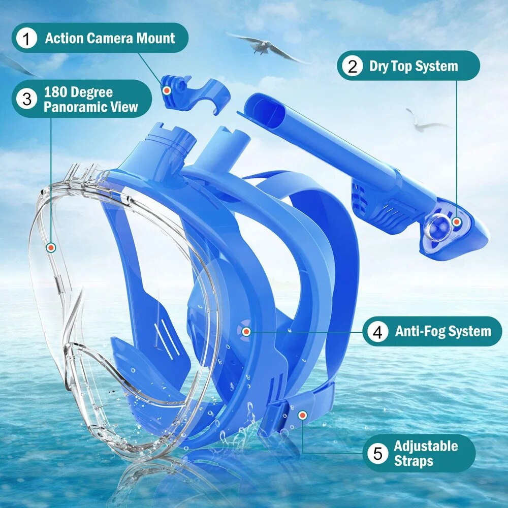 Underwater Snorkeling Full Fac – обзор и цена Anti Pollution Mask