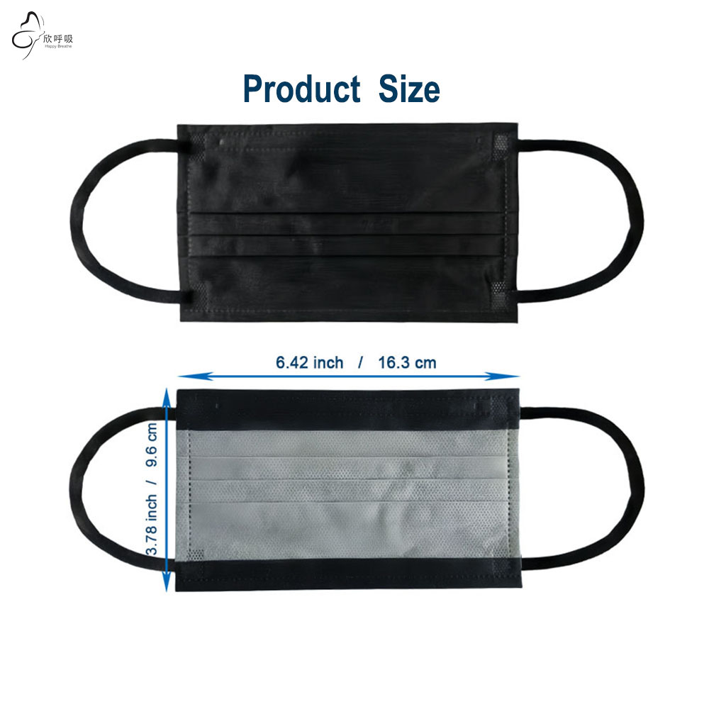 Happy Breathe 3-Layer Disposab – обзор и цена Black Face Mask Pack