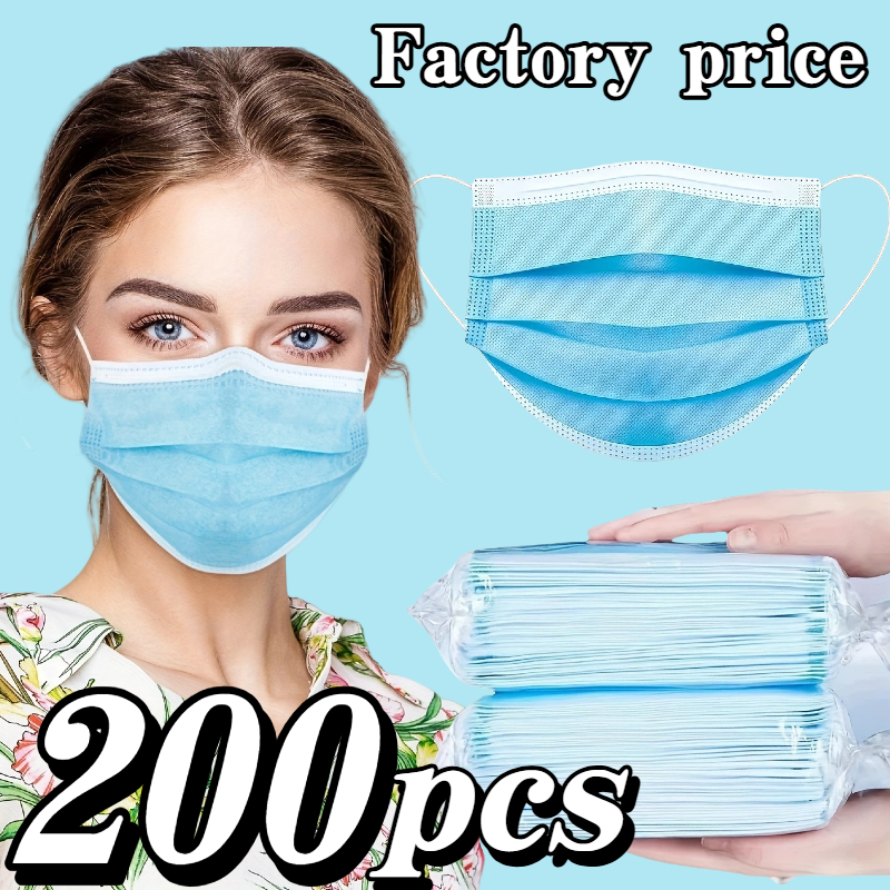 200Pcs Thickened Blue Disposab – обзор и цена Disposable Mask Blue