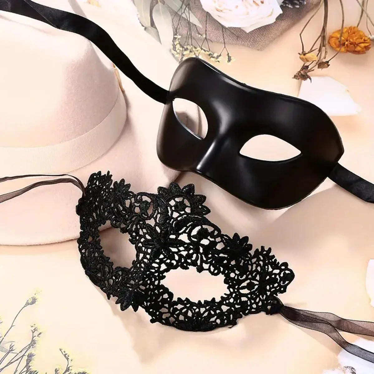 2pcs Elegant Black Lace Masque – обзор и цена Black Face Mask Pack